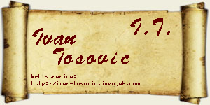 Ivan Tošović vizit kartica